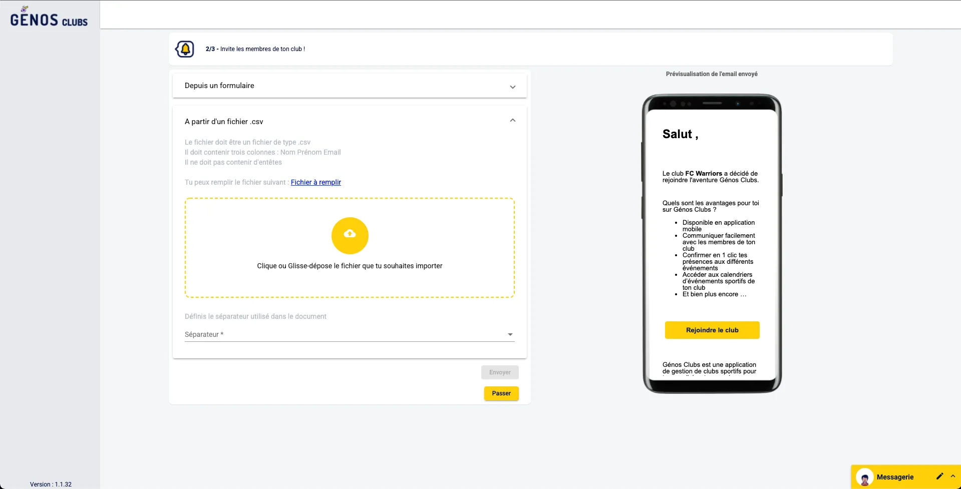 Génos Clubs inviter des membres