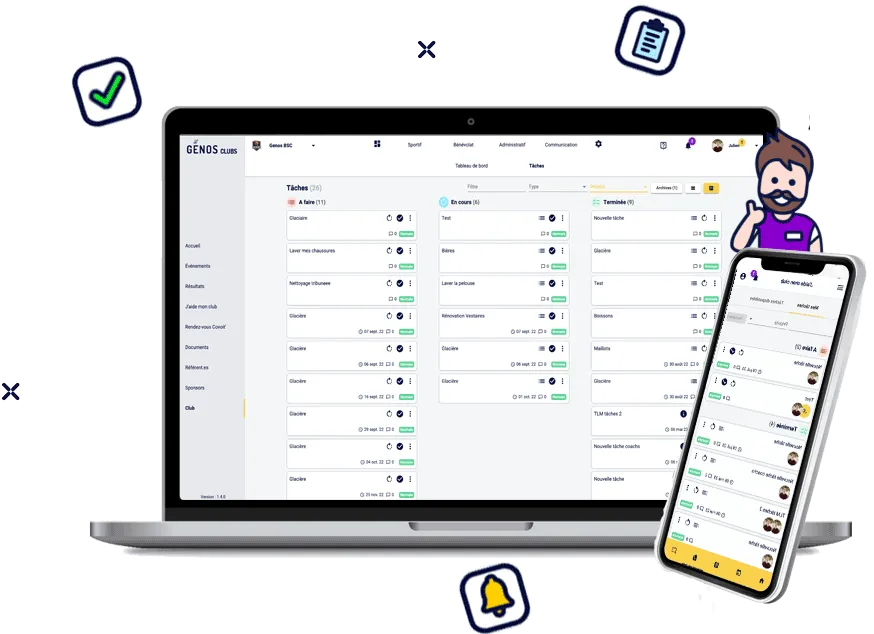 Gestion des tâches avec Génos Clubs