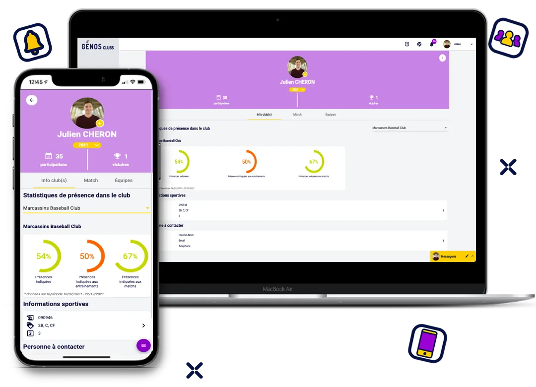 Profil sur téléphone et PC