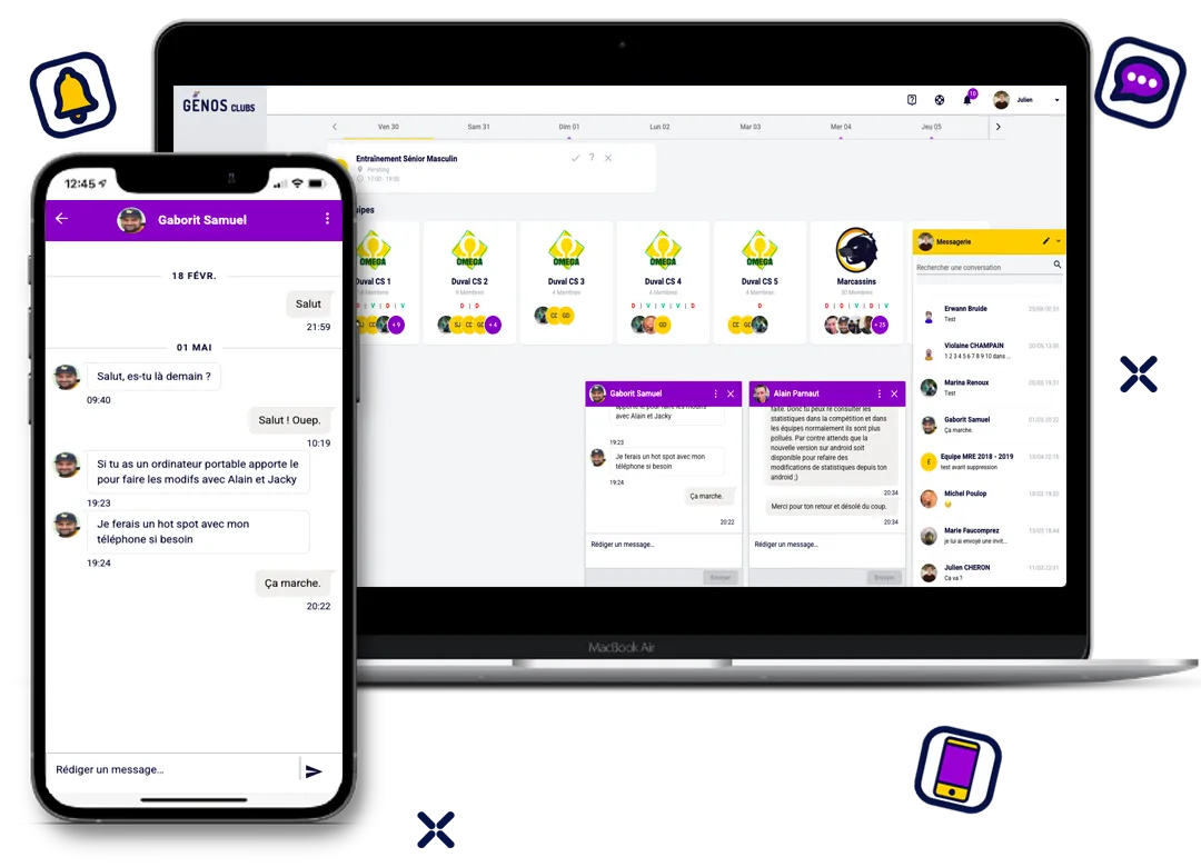 Discussion sur téléphone et PC