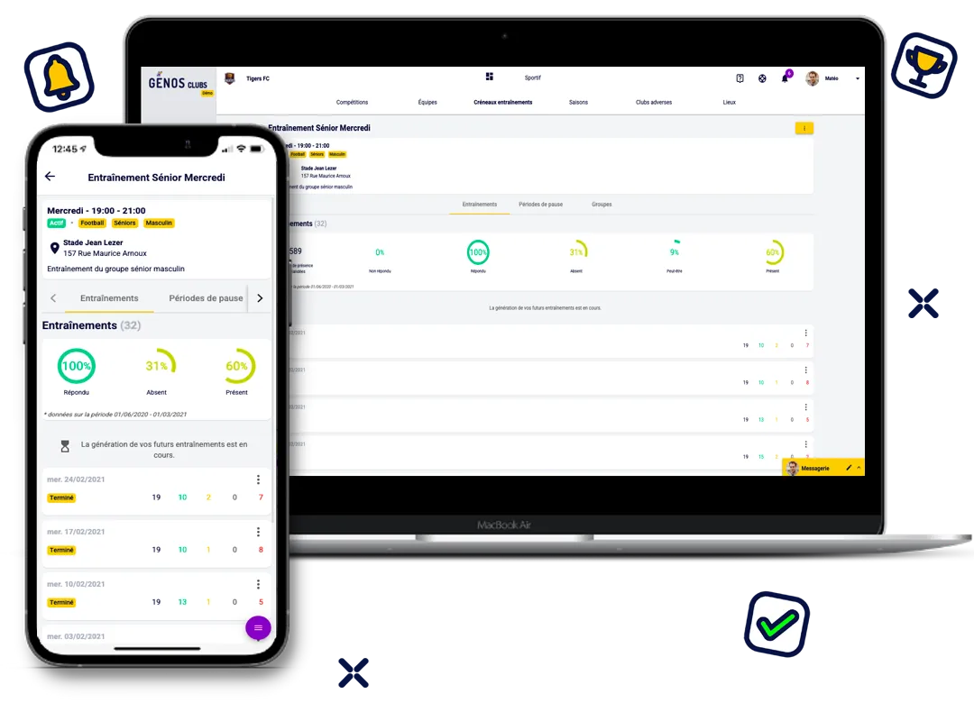 Entraînement sur téléphone et PC